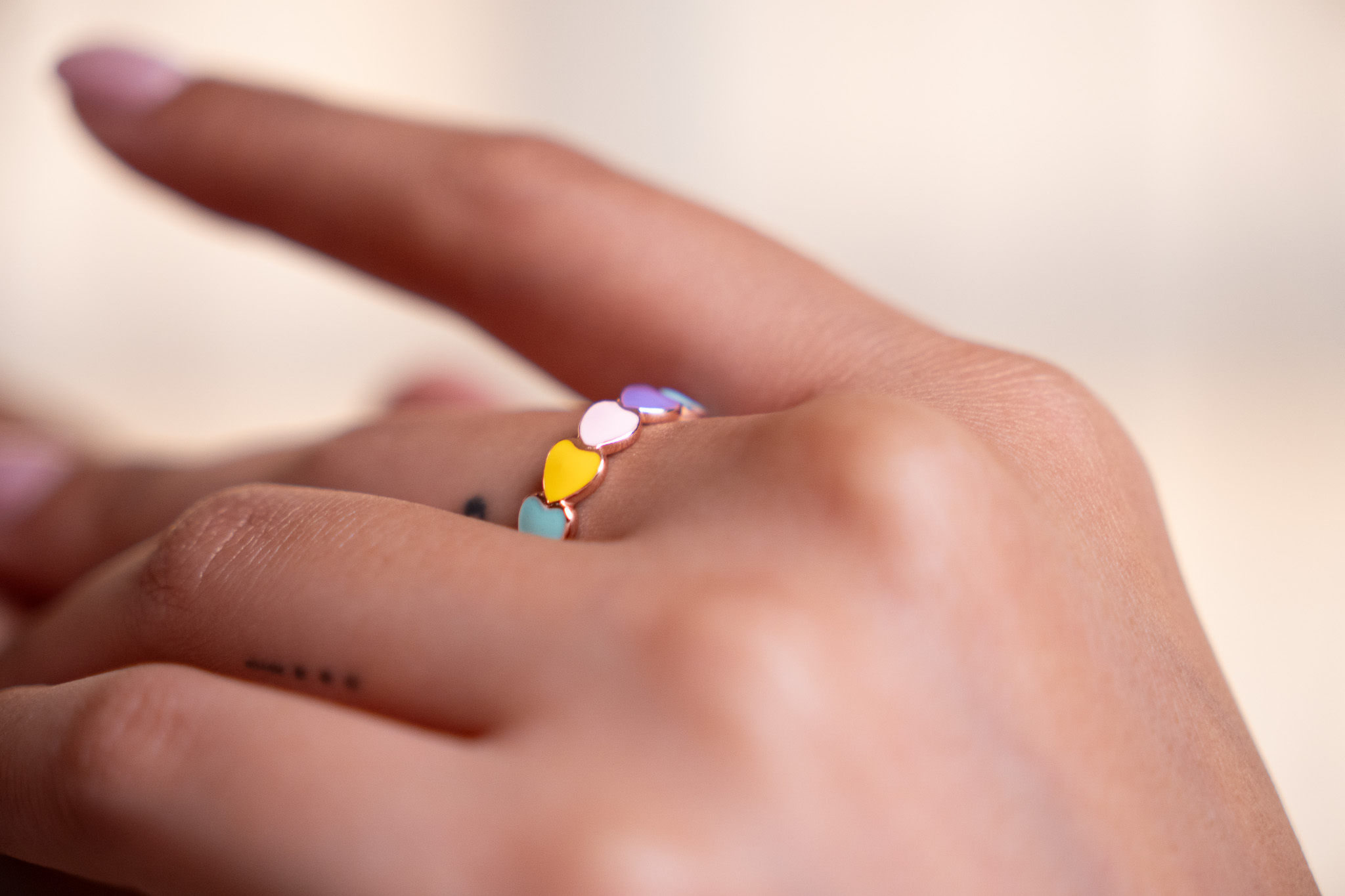 Colourful Enamel Heart Ring (2)