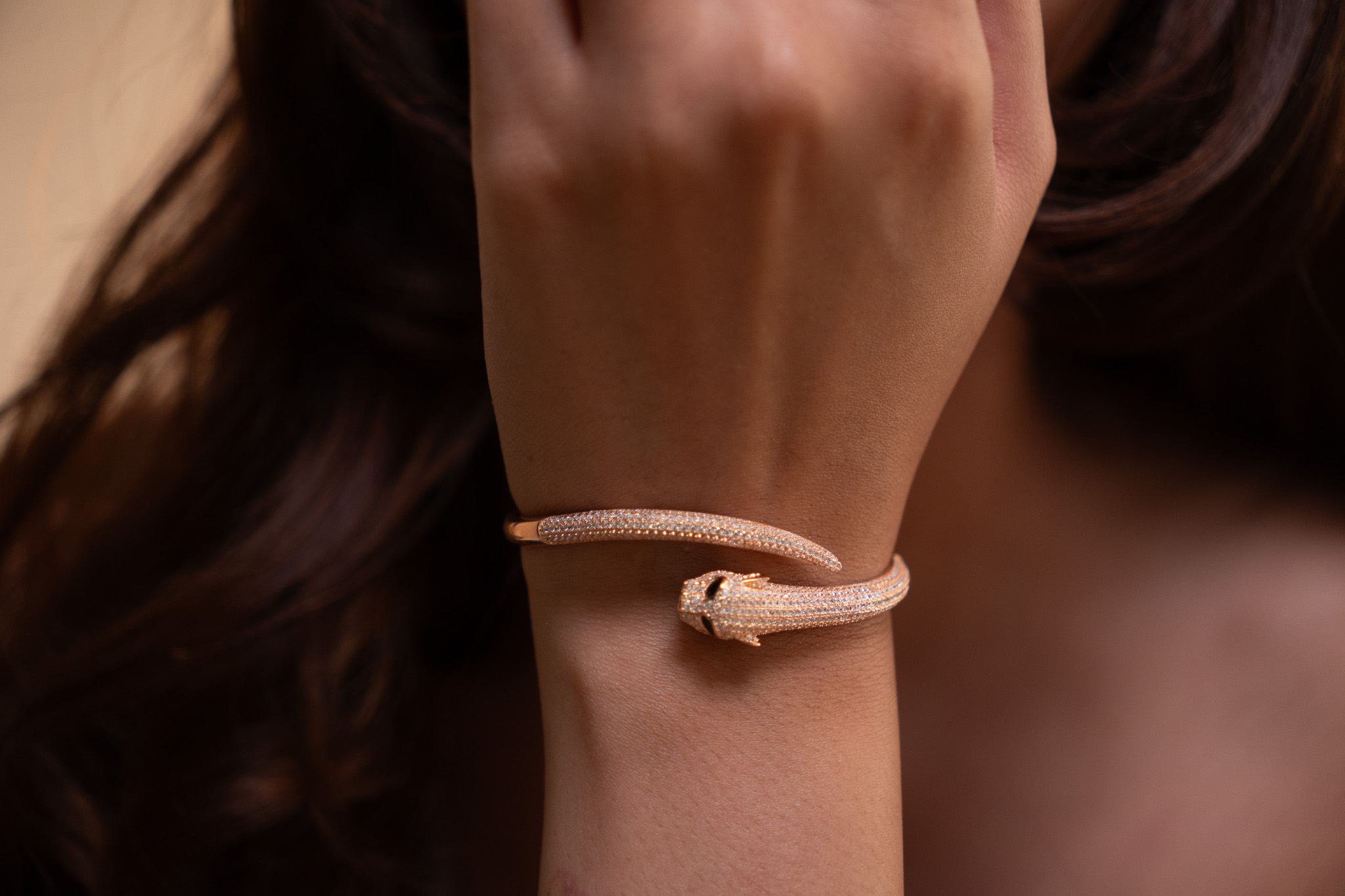 Fierce & Elegant Panther Head Bangle (3)