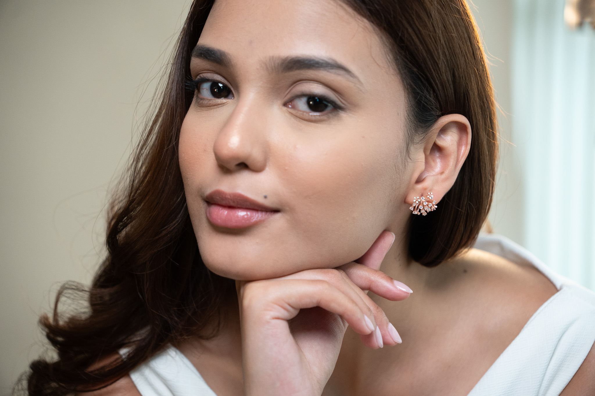 Floral Snowflake Stud Earrings